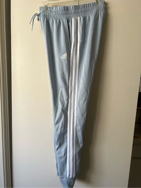 adidas Kids Light Blue Joggers with White Side Stripes